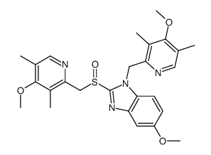 5-methoxy-1-[(4-methoxy-3,5-dimethylpyridin-2-yl)methyl]-2-[(4-methoxy-3,5-dimethylpyridin-2-yl)methylsulfinyl]benzimidazole structure