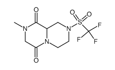 2-methyl-8-(trifluoromethylsulfonyl)octahydropyrazino(1,2-a)pyrazine-1,4-dione Structure