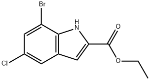 7-Bromo-5-chloro-1H-indole-2-carboxylic acid ethyl ester结构式