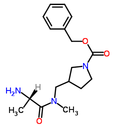 Benzyl 3-{[alanyl(methyl)amino]methyl}-1-pyrrolidinecarboxylate结构式