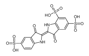 3-oxo-2-(3-oxo-5-sulfo-1H-indol-2-ylidene)-1H-indole-5,7-disulfonic acid Structure