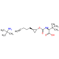 (S)-3,3-Dimethyl-2-((1R,2R)-2-pent-4-ynyl-cyclopropoxycarbonylamino)-butyric acid, tert-butylamine salt picture