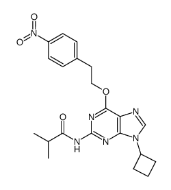 N9-cyclobutyl-N2-isobutyryl-O6-<2-(4-nitrophenyl)ethyl>guanine Structure