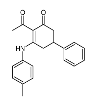 2-acetyl-3-(4-methylanilino)-5-phenylcyclohex-2-en-1-one Structure