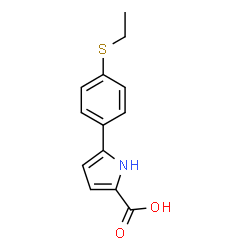 5-(4-(乙硫基)苯基)-1H-吡咯-2-羧酸结构式