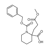N-(benzyloxycarbonyl)-2-(methoxycarbonylethyl)-pipecolic acid结构式