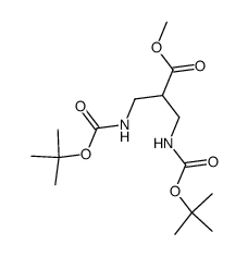 methyl 3-(tert-butoxycarbonylamino)-2-((tert-butoxycarbonylamino)methyl)propanoate结构式
