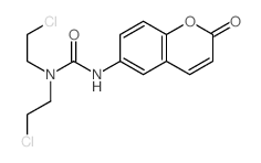 Urea,N,N-bis(2-chloroethyl)-N'-(2-oxo-2H-1-benzopyran-6-yl)- structure