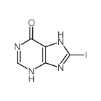 6H-Purin-6-one,1,7-dihydro-8-iodo- Structure