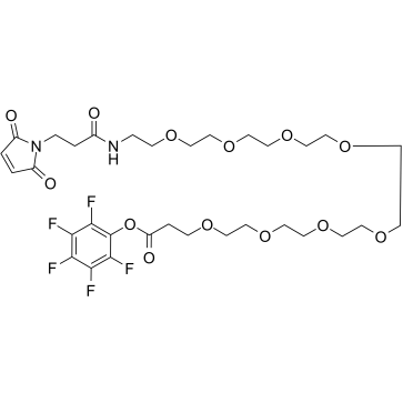 Mal-NH-PEG8-CH2CH2COOPFP ester结构式