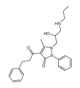 1-[2-hydroxy-3-(propylamino)propyl]-5-methyl-2-phenyl-4-(3-phenylpropanoyl)pyrazol-3-one Structure