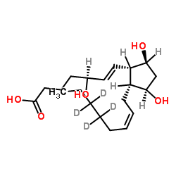 (5S)-7-[(1S,2R,3R,5S)-3,5-dihydroxy-2-oct-2-enylcyclopentyl]-5-hydroxyhept-6-enoic acid结构式