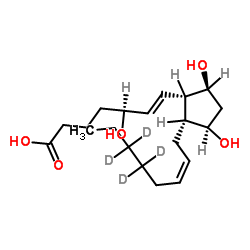 (5S)-7-[(1S,2R,3R,5S)-3,5-dihydroxy-2-oct-2-enylcyclopentyl]-5-hydroxyhept-6-enoic acid Structure