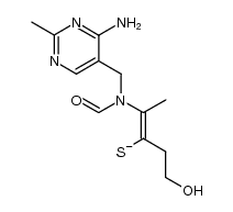 N-(4-amino-2-methyl-pyrimidin-5-ylmethyl)-N-(4-hydroxy-1-methyl-2-thioxo-butyl)-formamide Structure