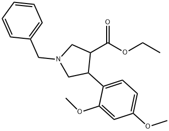 ethyl trans-1-benzyl-4-(2,4-dimethoxyphenyl)pyrrolidine-3-carboxylate structure