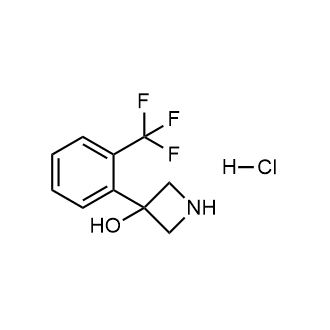 3-Azetidinol, 3-[2-(trifluoromethyl)phenyl]-, hydrochloride (1:1) structure