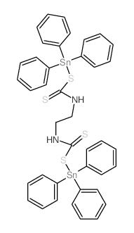 7-Thia-2,5-diaza-8-stannaoctane(dithioic)acid, 8,8,8-triphenyl-6-thioxo-, triphenylstannyl ester Structure