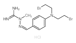 Hydrazinecarboximidamide,2-[[4-[bis(2-bromoethyl)amino]phenyl]methylene]-1-methyl-, hydrochloride (1:1)结构式