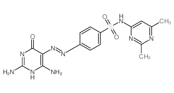 Benzenesulfonamide,4-[2-(2,4-diamino-1,6-dihydro-6-oxo-5-pyrimidinyl)diazenyl]-N-(2,6-dimethyl-4-pyrimidinyl)-结构式