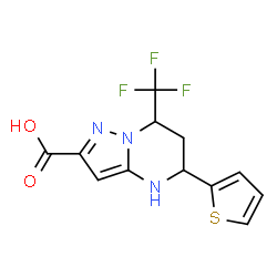 5-thien-2-yl-7-(trifluoromethyl)-4,5,6,7-tetrahydropyrazolo[1,5-a]pyrimidine-2-carboxylic acid结构式