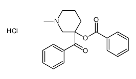 (3-benzoyl-1-methylpiperidin-1-ium-3-yl) benzoate,chloride Structure