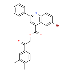 2-(3,4-dimethylphenyl)-2-oxoethyl 6-bromo-2-phenyl-4-quinolinecarboxylate structure