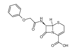 (6R,7R)-7-(phenoxyacetamido)ceph-3-em-4-carboxylic acid结构式