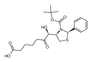 (S)-7-[(2R,4R)-3-(tert-butoxycarbonyl)-2-phenylthiazolidin-4-yl]-7-hydroxy-6-oxoheptanoic acid结构式