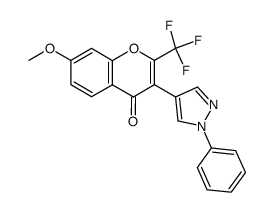 7-methoxy-3-(1-phenyl-1H-pyrazol-4-yl)-2-trifluoromethyl-chromen-4-one Structure