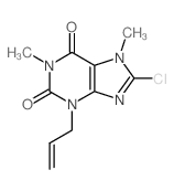 8-chloro-1,7-dimethyl-3-prop-2-enyl-purine-2,6-dione结构式