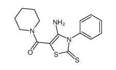 (4-amino-3-phenyl-2-sulfanylidene-1,3-thiazol-5-yl)-piperidin-1-ylmethanone结构式