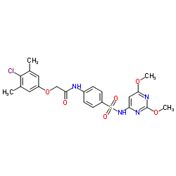 2-(4-Chloro-3,5-dimethylphenoxy)-N-{4-[(2,6-dimethoxy-4-pyrimidinyl)sulfamoyl]phenyl}acetamide Structure