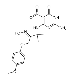 2-amino-4-hydroxy-6-[2-hydroxyimino-3-(p-methoxy)phenoxy-1,1-dimethylpropylamino]-5-nitropyrimidine Structure