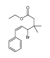 ethyl 4-bromo-3,3-dimethyl-6-phenylhex-5-enoate结构式