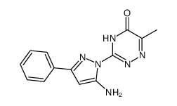 3-(5-amino-3-phenyl-pyrazol-1-yl)-6-methyl-4H-[1,2,4]triazin-5-one结构式