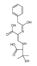 (2R)-2-[[2-carboxy-2-[(2-phenylacetyl)amino]ethenyl]amino]-3-methyl-3-sulfanylbutanoic acid结构式