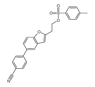 2-[5-(4-cyanophenyl)-1-benzofuran-2-yl]ethyl 4-methylbenzenesulfonate结构式