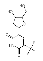 1-(α-D-erythro-2-deoxy-pentofuranosyl)-5-trifluoromethyl-1H-pyrimidine-2,4-dione Structure