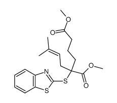 dimethyl 2-(benzo[d]thiazol-2-ylthio)-2-(3-methylbut-2-en-1-yl)hexanedioate Structure