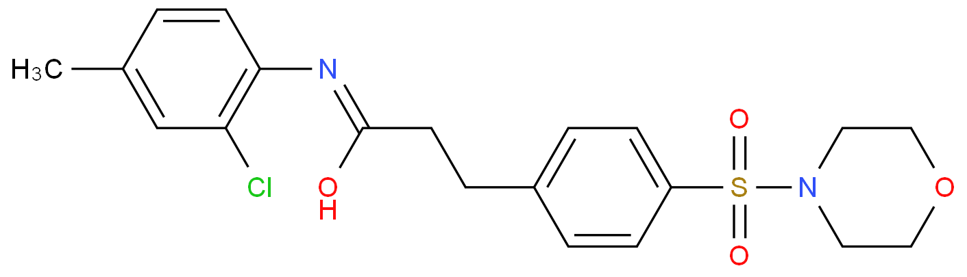 N-(2-chloro-4-methylphenyl)-3-[4-(4-morpholinylsulfonyl)phenyl]propanamide结构式