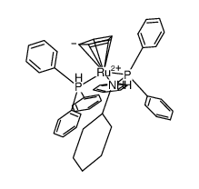 [ruthenium(II)(η5-C5H5)(P(C6H5)3)2(cyclohexylamine)](1+) Structure