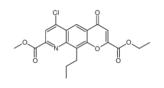 2-ethyl 8-methyl 6-chloro-4-oxo-10-propyl-4H-pyrano(3,2-g)quinoline-2,8-dicarboxylate Structure