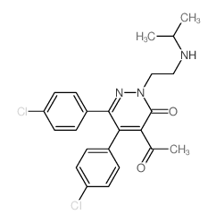 4-acetyl-5,6-bis(4-chlorophenyl)-2-[2-(propan-2-ylamino)ethyl]pyridazin-3-one Structure