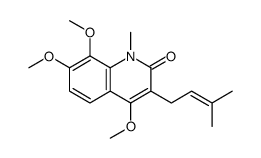 4,7,8-trimethoxy-1-methyl-3-(3-methylbut-2-enyl)quinolin-2-one Structure