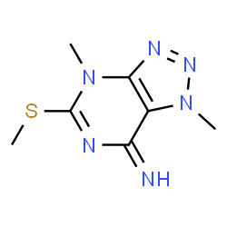 7H-1,2,3-Triazolo[4,5-d]pyrimidin-7-imine,1,4-dihydro-1,4-dimethyl-5-(methylthio)-(9CI)结构式