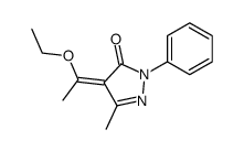 4-(1-ethoxy-ethylidene)-5-methyl-2-phenyl-2,4-dihydro-pyrazol-3-one结构式