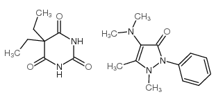 5,5-diethyl-1,3-diazinane-2,4,6-trione: 4-dimethylamino-1,5-dimethyl-2-phenyl-pyrazol-3-one structure