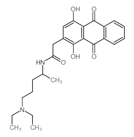 N-(5-diethylaminopentan-2-yl)-2-(1,4-dihydroxy-9,10-dioxo-anthracen-2-yl)acetamide hydrochloride结构式