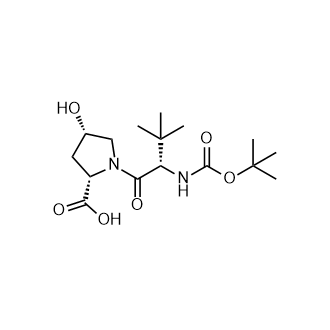 (2S,4S)-1-((S)-2-((tert-Butoxycarbonyl)amino)-3,3-dimethylbutanoyl)-4-hydroxypyrrolidine-2-carboxylic acid Structure