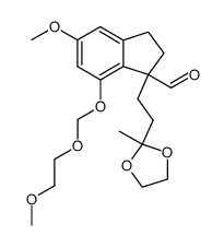 5-methoxy-7-methoxyethoxymethyloxy-1-(3,3-ethylenedioxybutyl)indan-1-carbaldehyde结构式